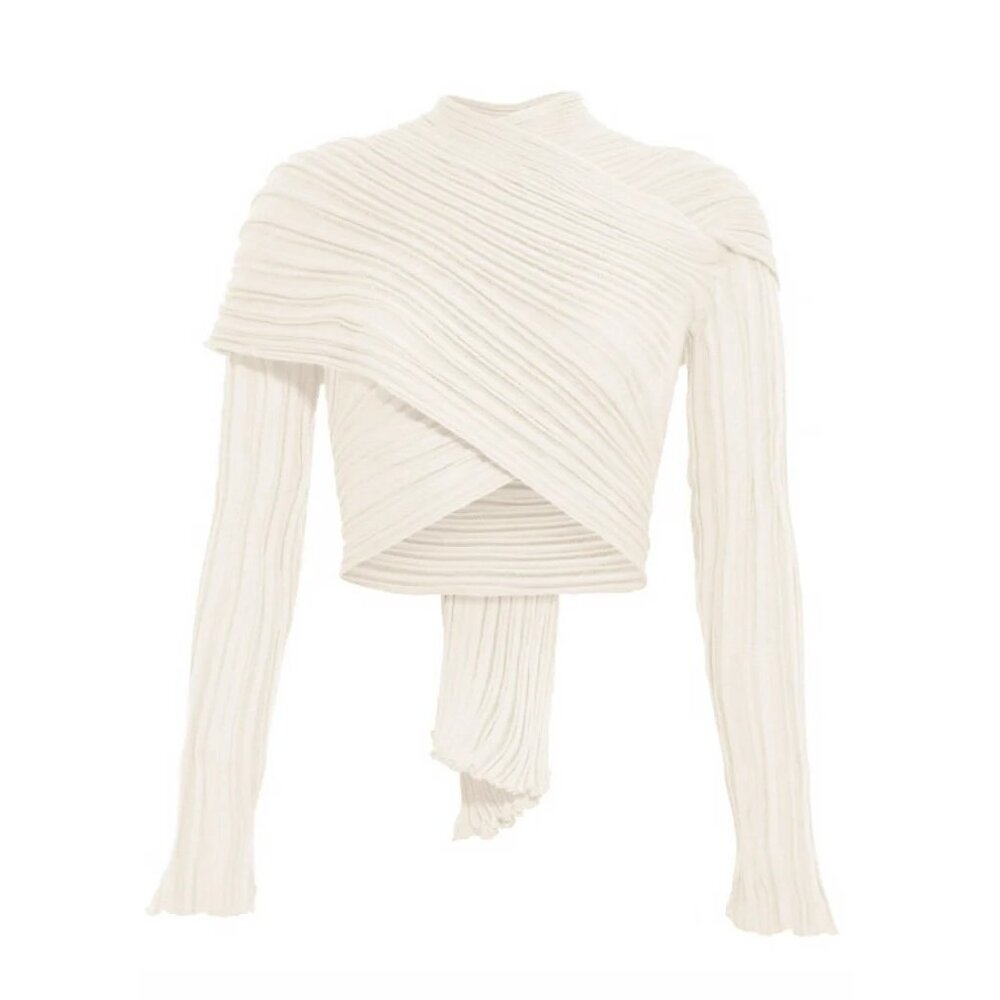 NWT Kourbela 2550 Timeless Archetypes Wrap Cardigan, White